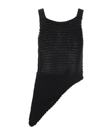 Shop Quira Asymmetric Knitted Vest In Black