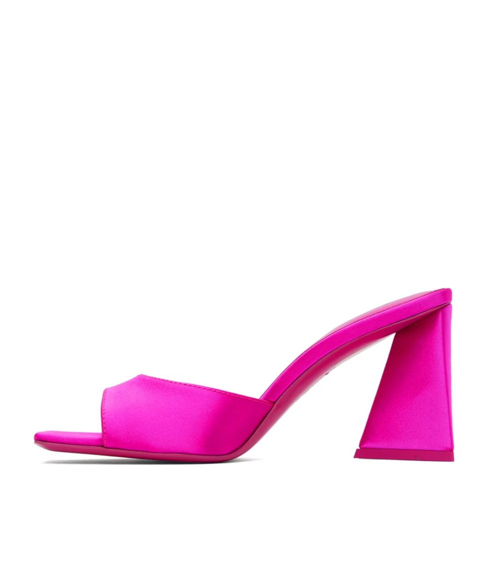 Attico Mini Devon 85mm Satin Mules In Pink