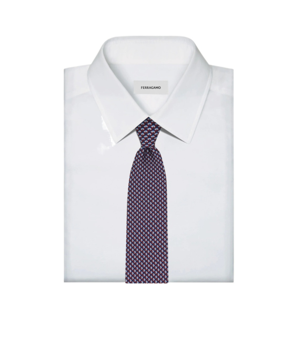 Ferragamo Pegasus Print Silk Tie In Multi