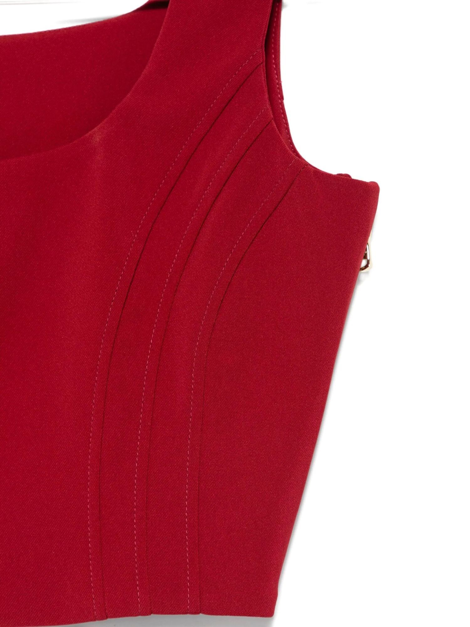 Patrizia Pepe Seamed-panel Zip-fastening Top In Red