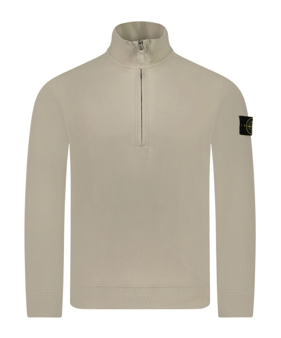 Stone Island Compass-badge Cotton Sweatshirt In White