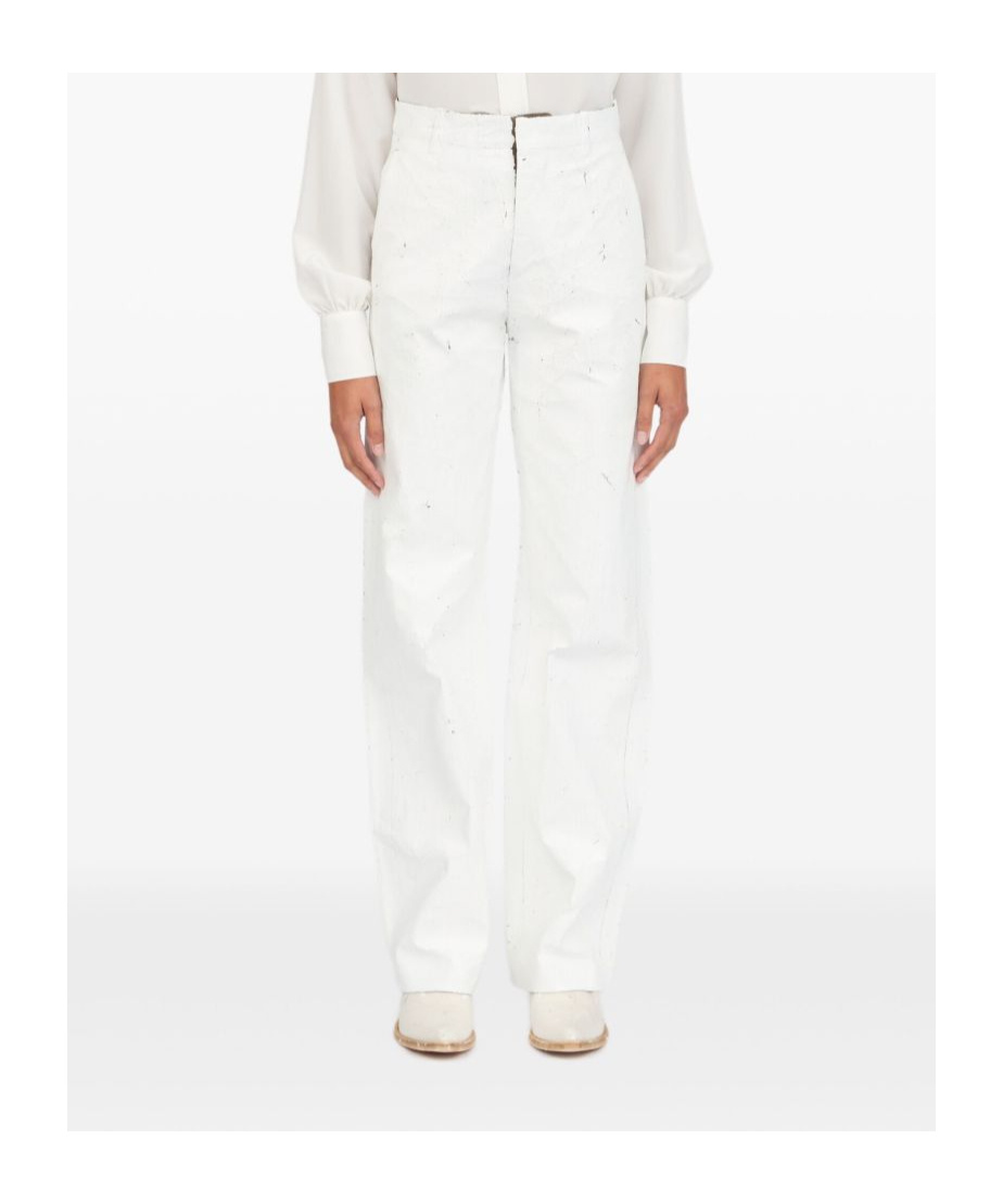 Mm6 Maison Margiela Belt Loop Track Pants In White