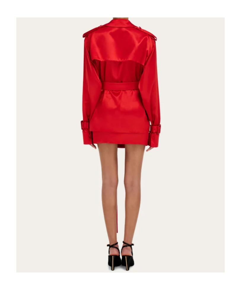 Ferragamo Long-sleeved Short Windbreaker In Red