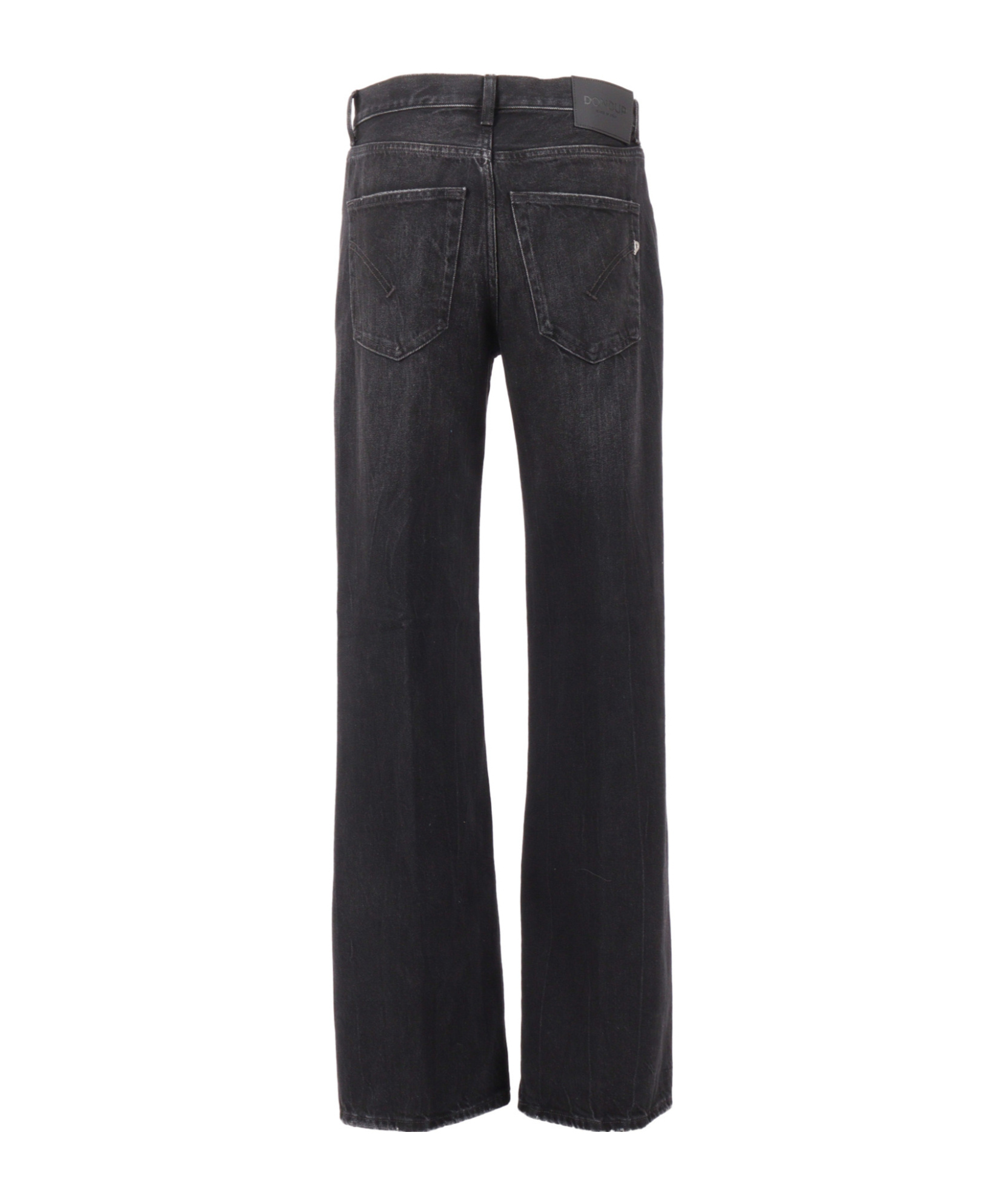 Dondup High-waisted Wide-leg Jeans With Decorative Button Fly In Black