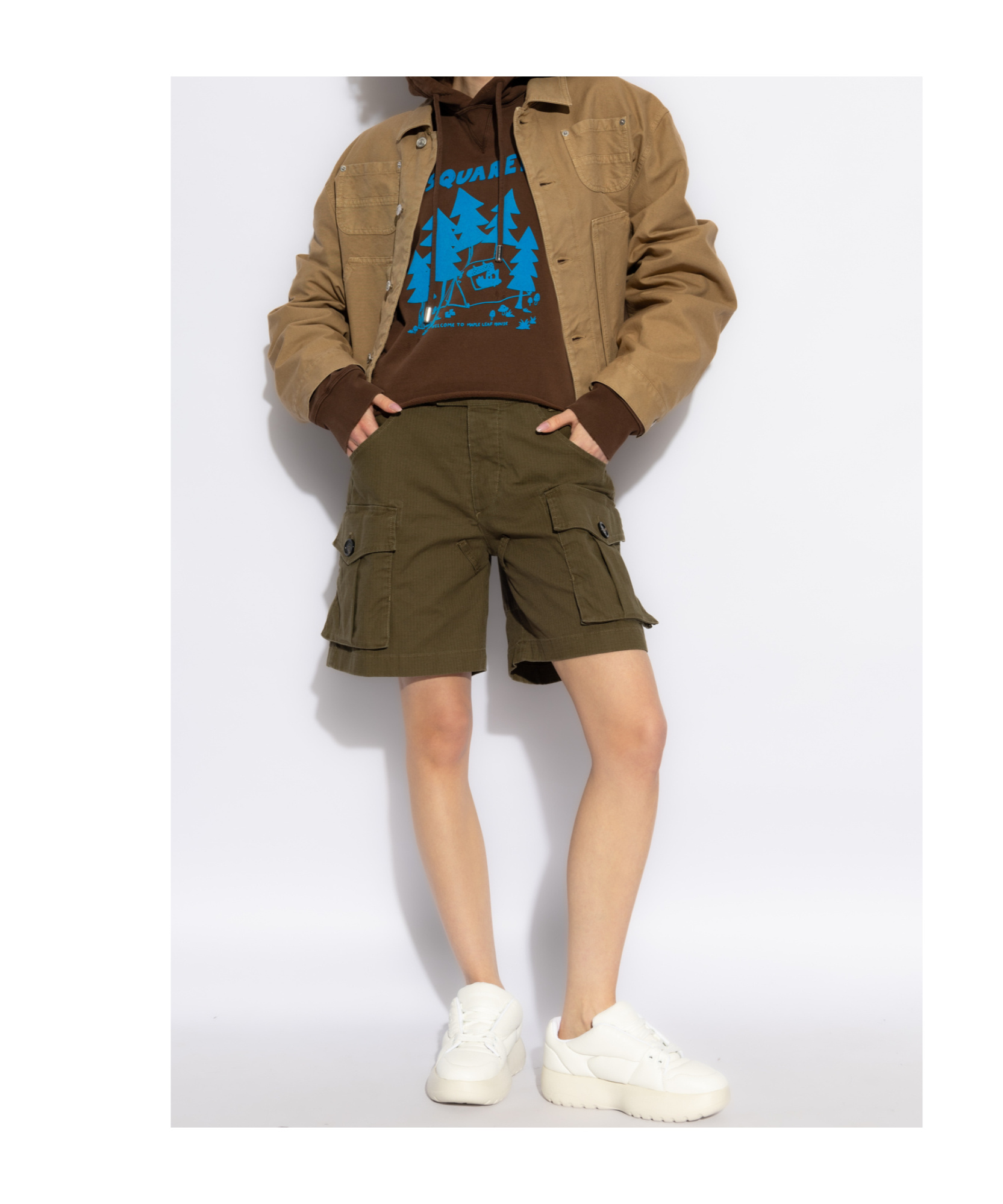 Dsquared2 Belt-loop Shorts In Green