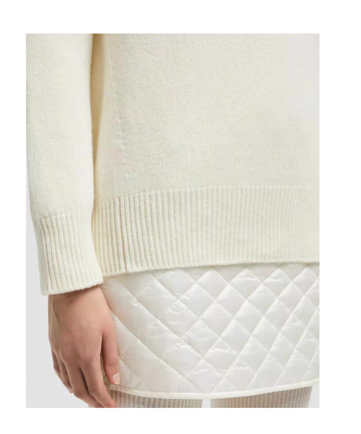 Moncler Embroidered Wool Cashmere Jumper In White