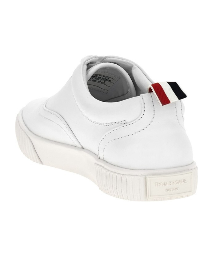 Thom Browne White Cotton Canvas Heritage Sneakers In White