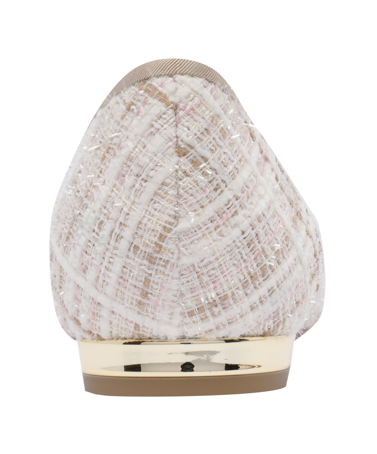 Aquazzura Check Tweed Pointed Toe Ballet Flats In White