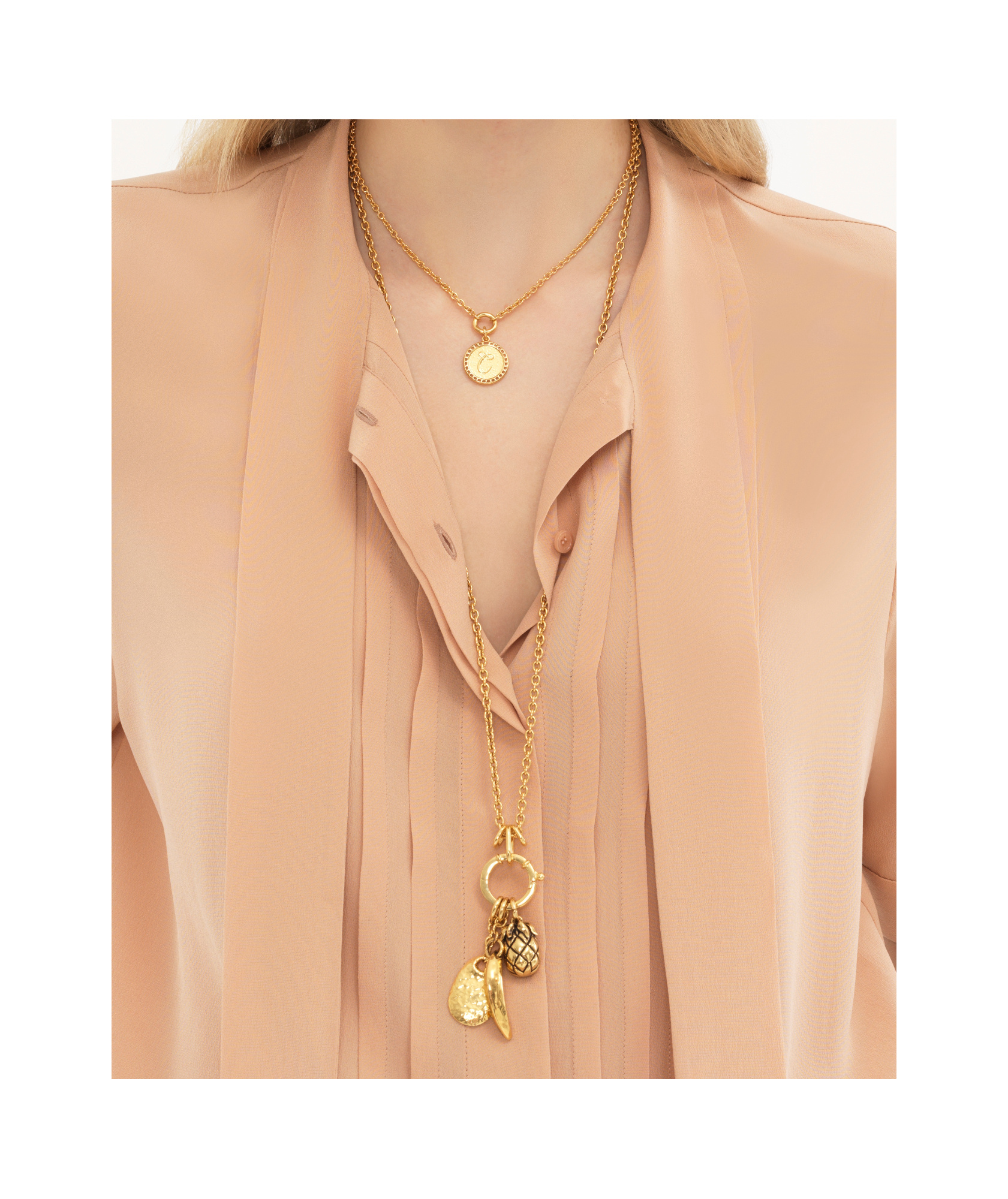 Chloé Chloe Scarf-effect Silk Crepe De Chine Blouse In Nude