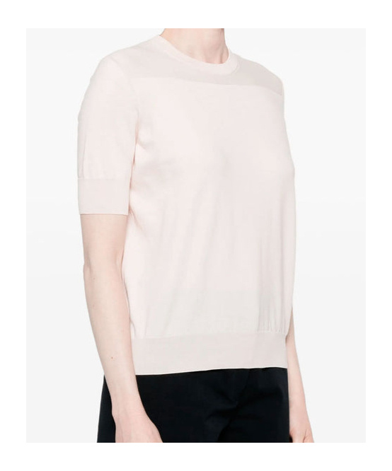 Jil Sander Fein Gestricktes T-shirt In White