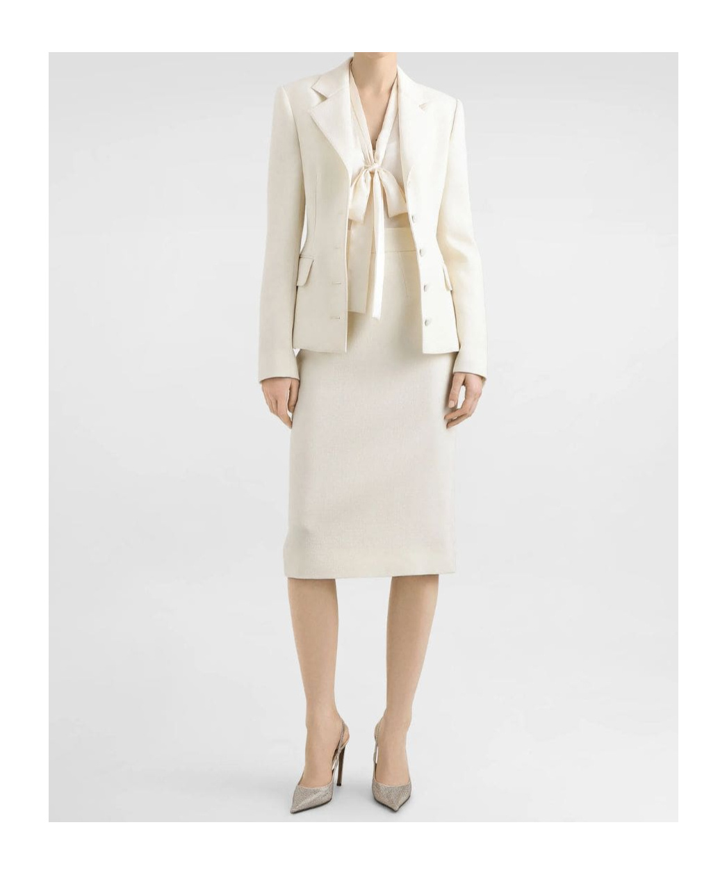 Dolce & Gabbana Tailored Button-front Blazer In Neutral