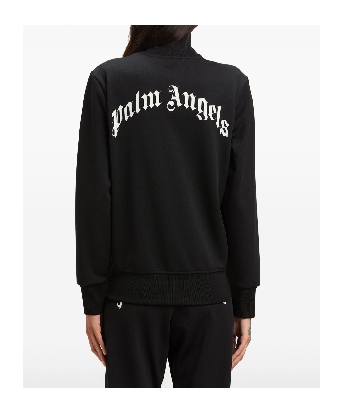 Palm Angels Curved Logo Track Jacket In Black