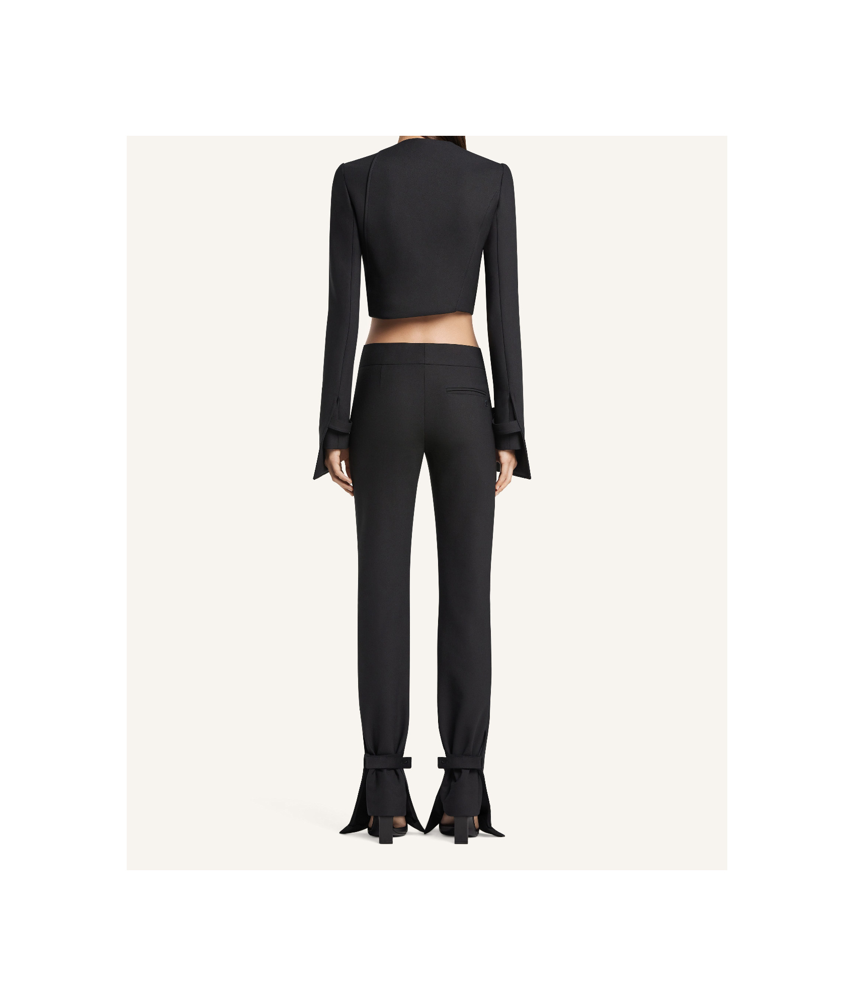 Courrèges Oblique Satin Tailored Jacket In Black