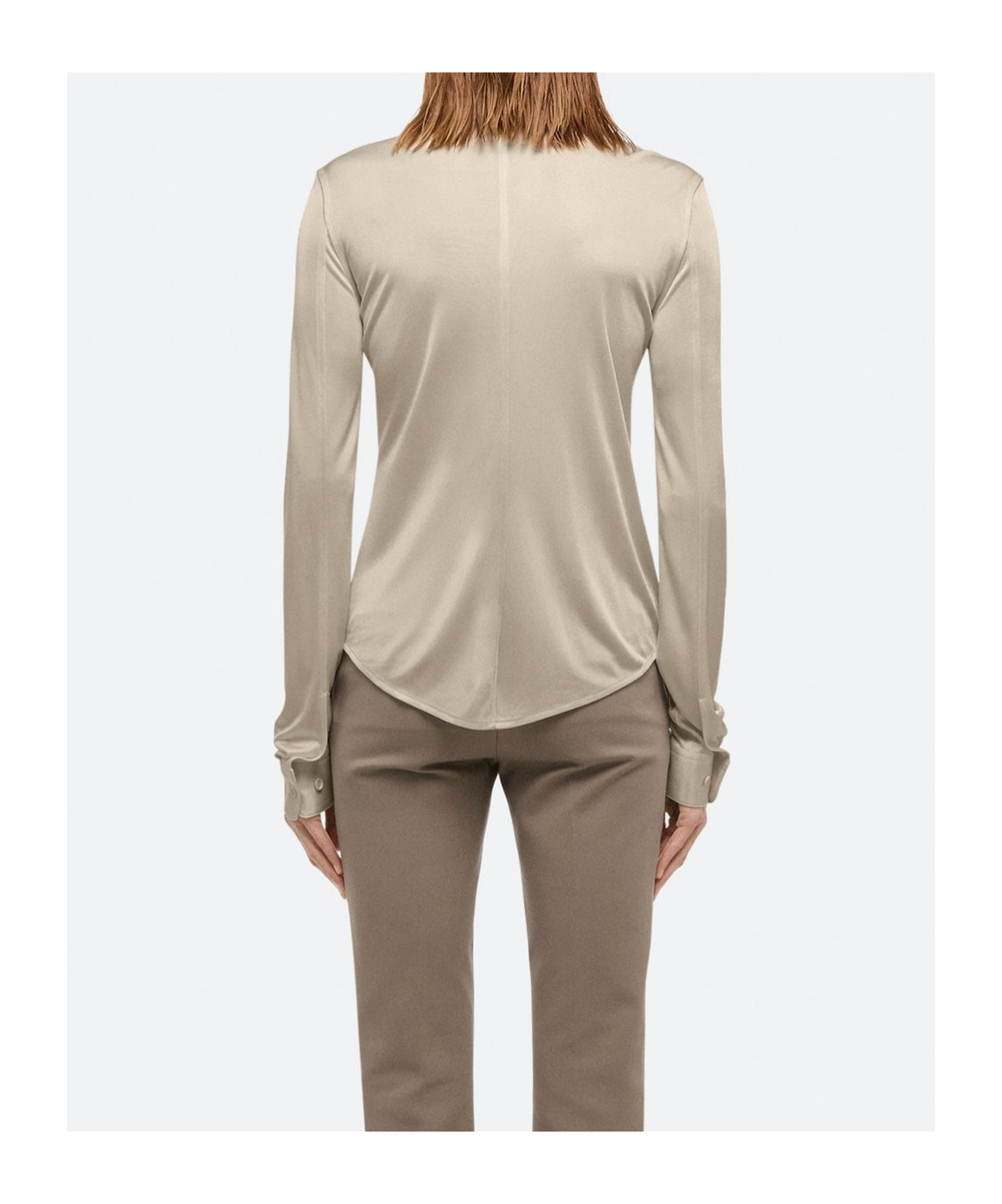 Helmut Lang Fluid Button-front Shirt In Nude