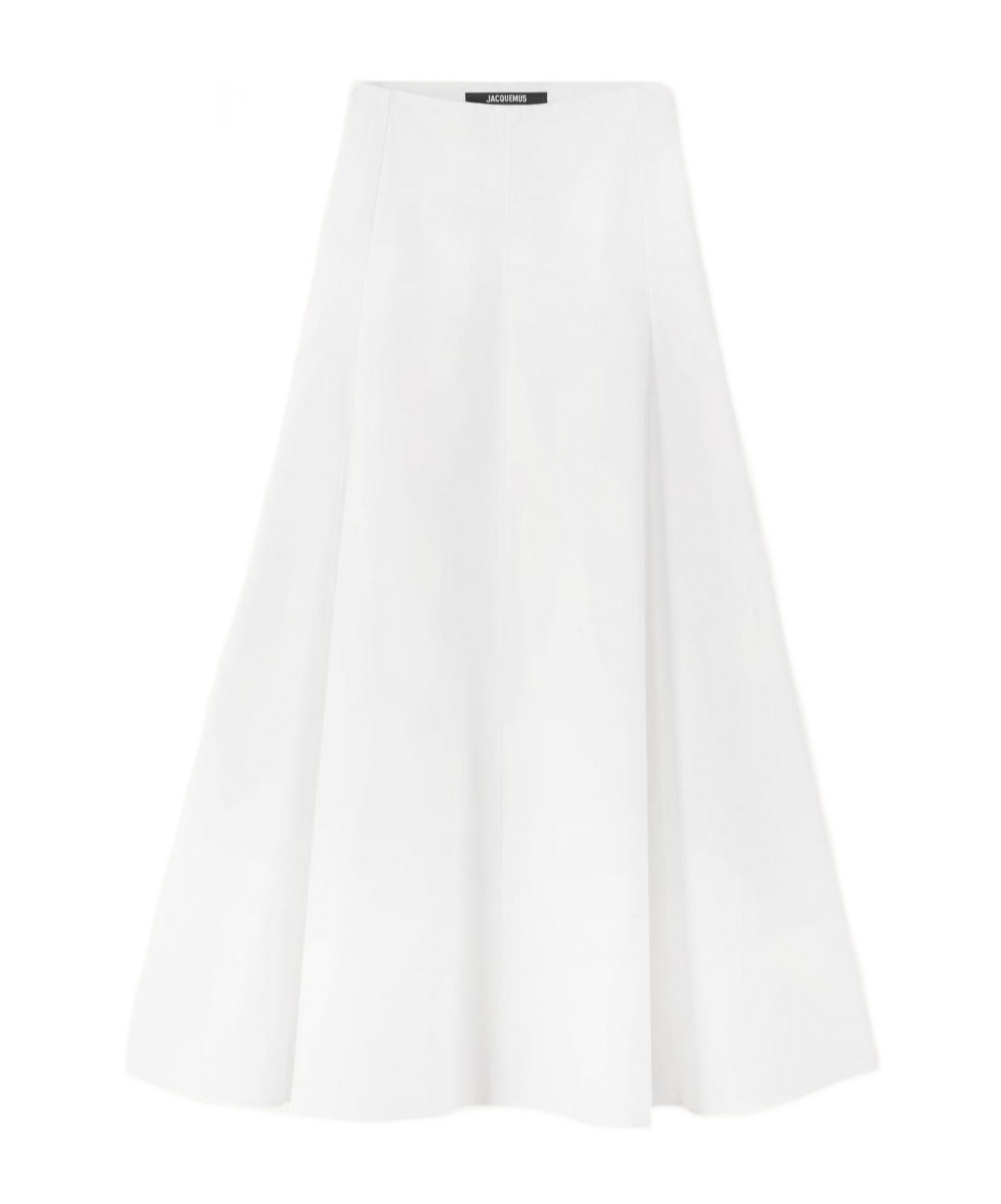 Jacquemus Flared Midi Skirt In White