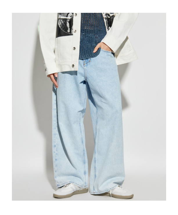 Diesel Light Wash Denim Jeans With Wide-leg Silhouette