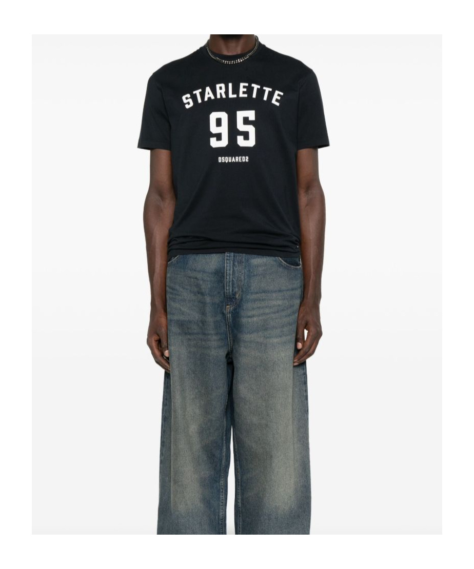 Dsquared2 Crew Neck T-shirt With Print In Black
