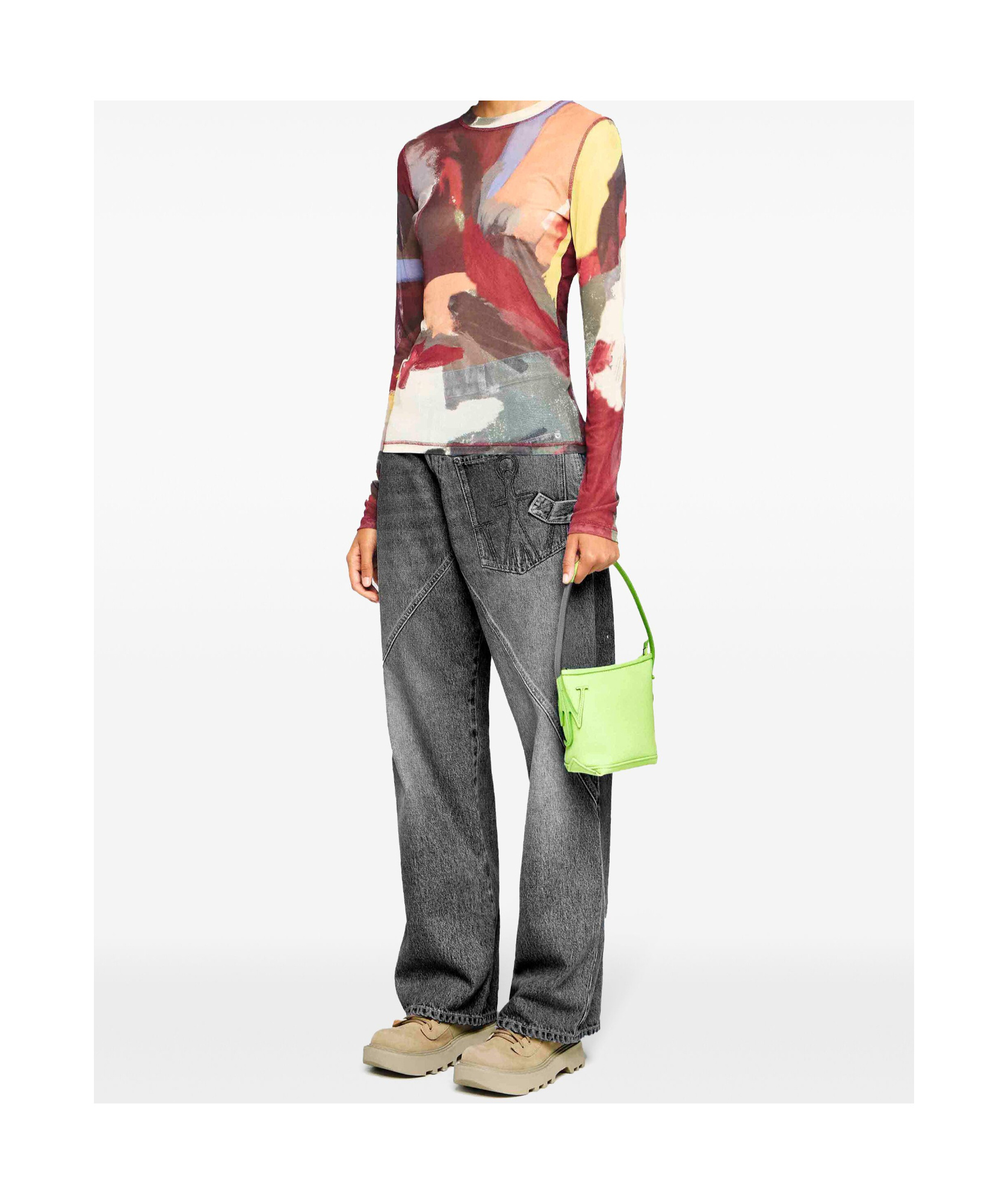 Junya Watanabe Denim Trousers With Belt Loops In Gray