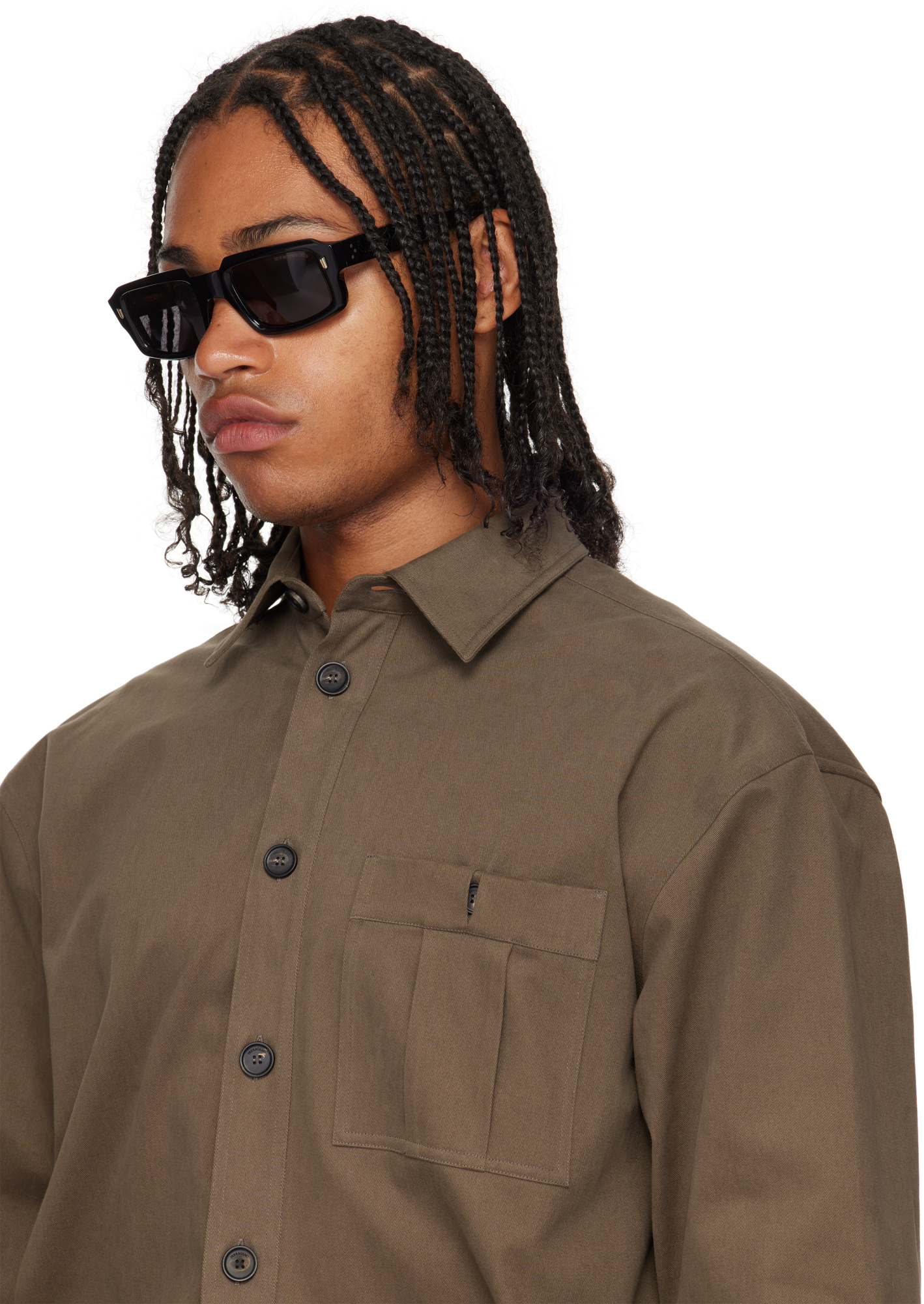 Cutler  Gross 9495 Rectangular Sunglasses In Black