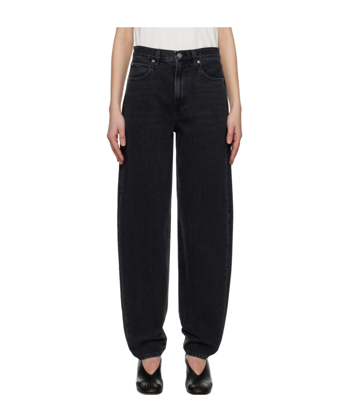 Frame The Narrow Death Valley Tapered Jean In Black