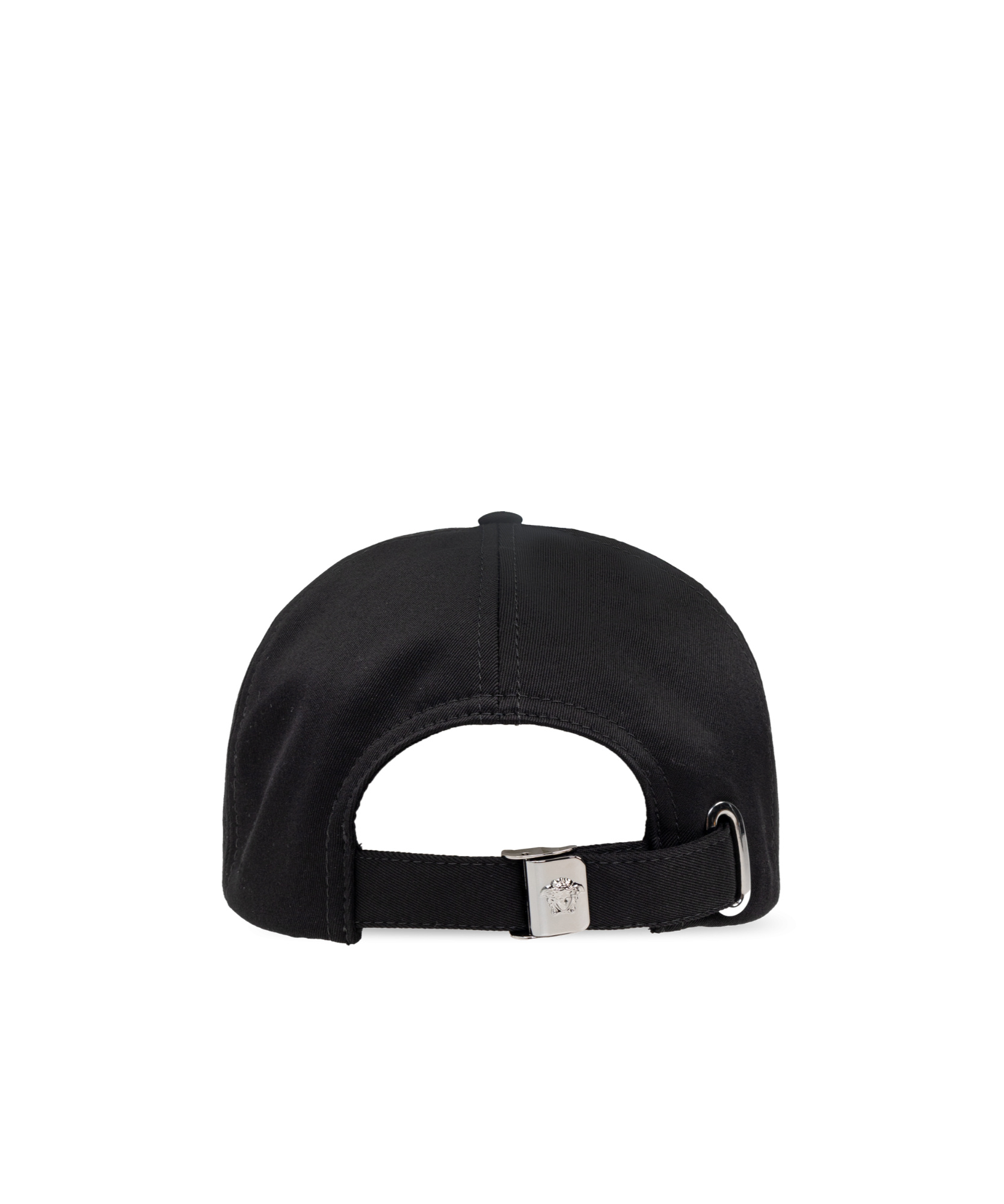 Versace Logo-embroidered Cotton Cap In Black