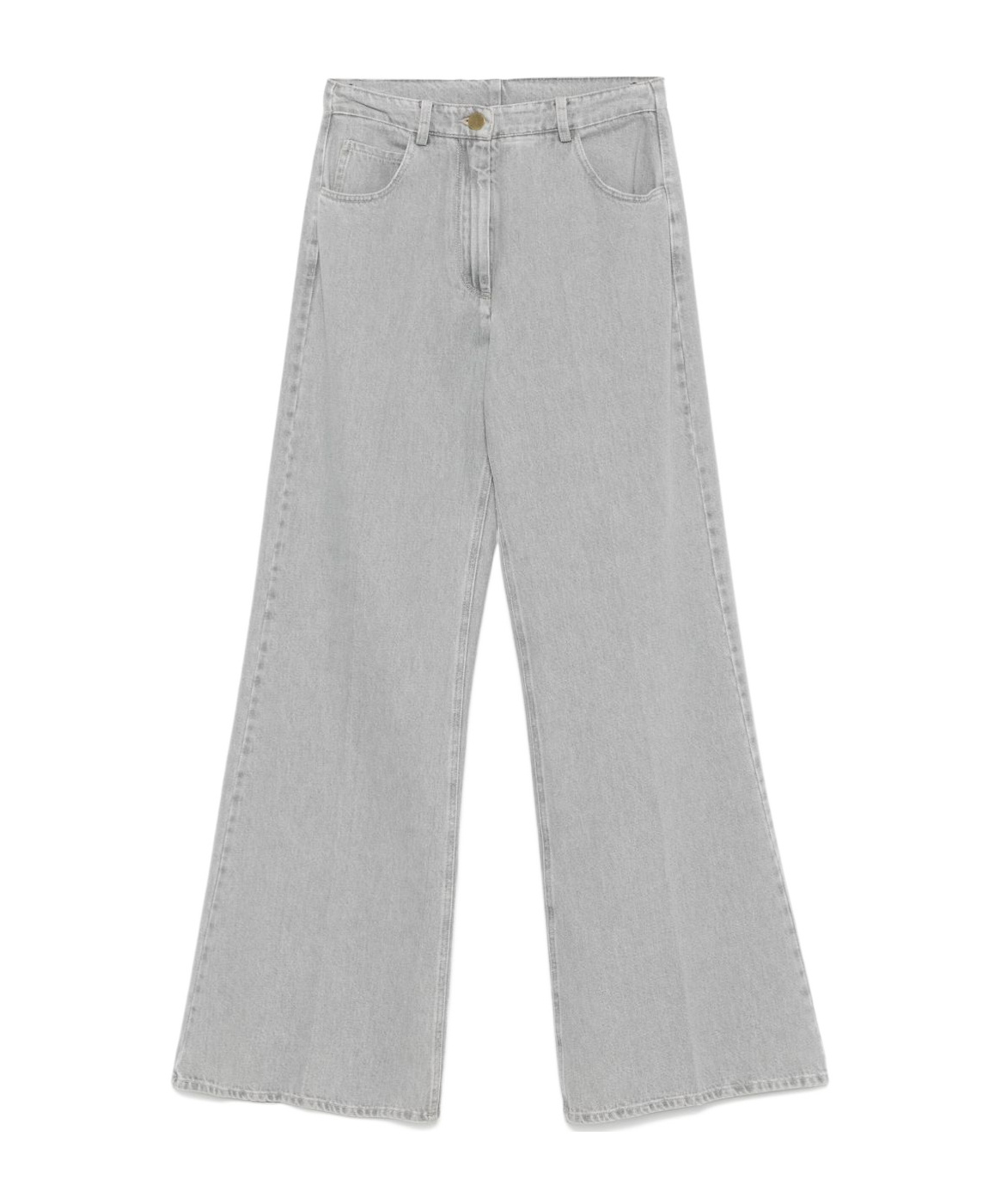 Forte Forte Wide-leg Denim Trousers Five Pockets In Gray