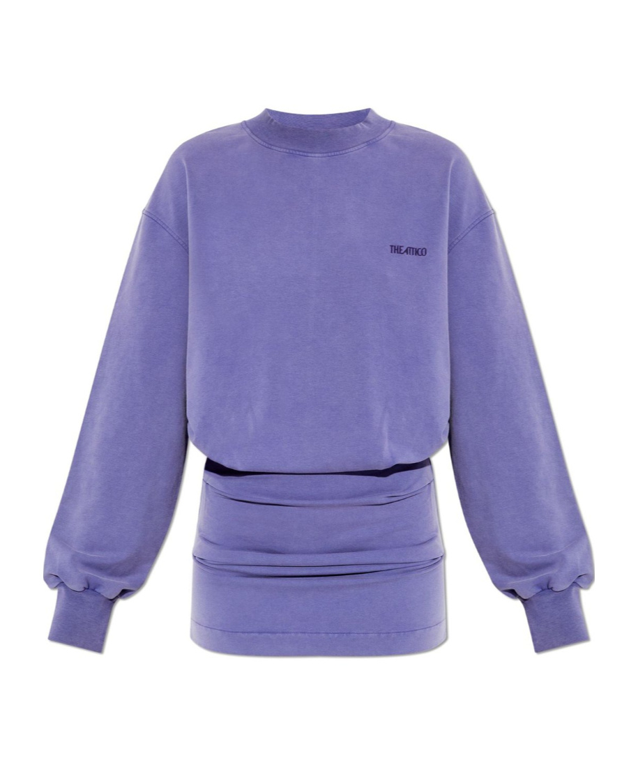 Attico Purple Light American Fleece Minidress In Blue
