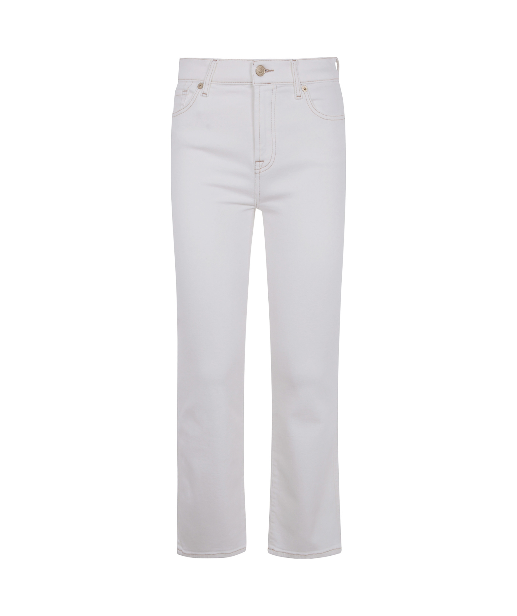 Shop 7 For All Mankind Belt-loop Jeans In White