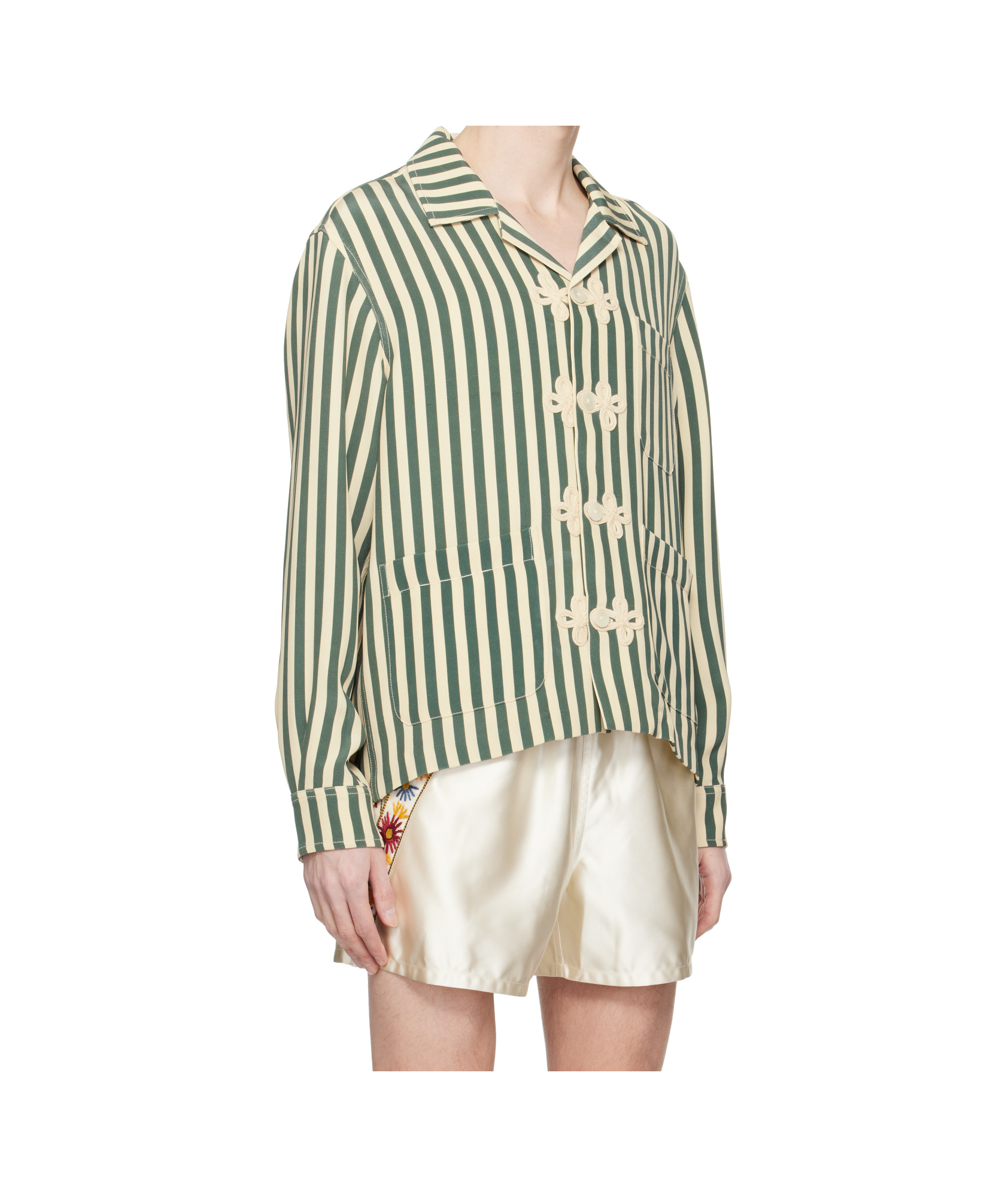 Bode Soda Stripe Trillium Shirt In Nude