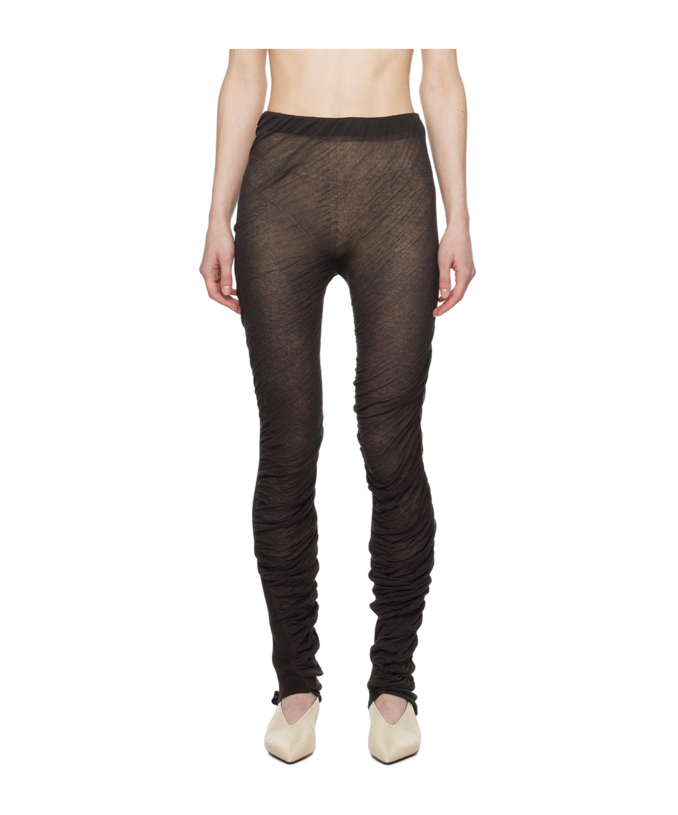 Issey Miyake Ambious Pleated Leggings In Black