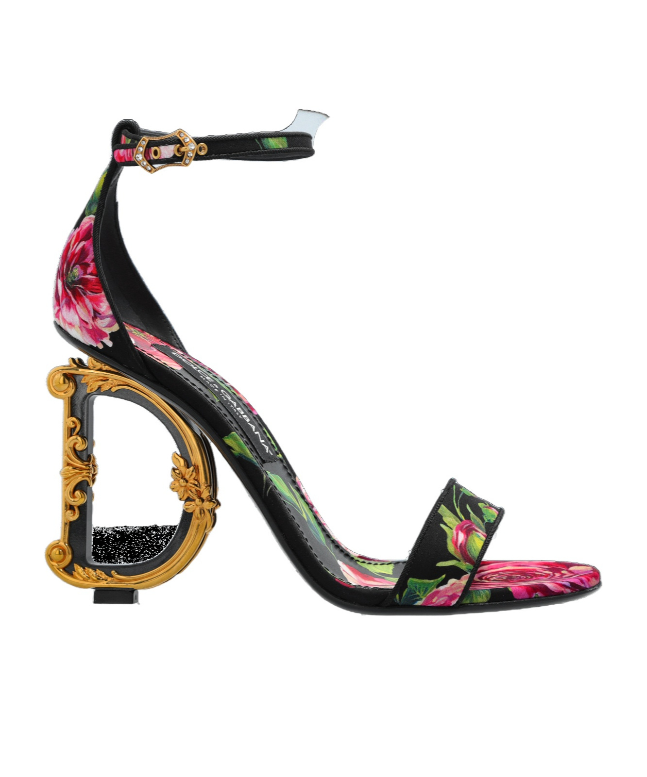 Dolce & Gabbana Round-headed High-heeled Sandals In Black