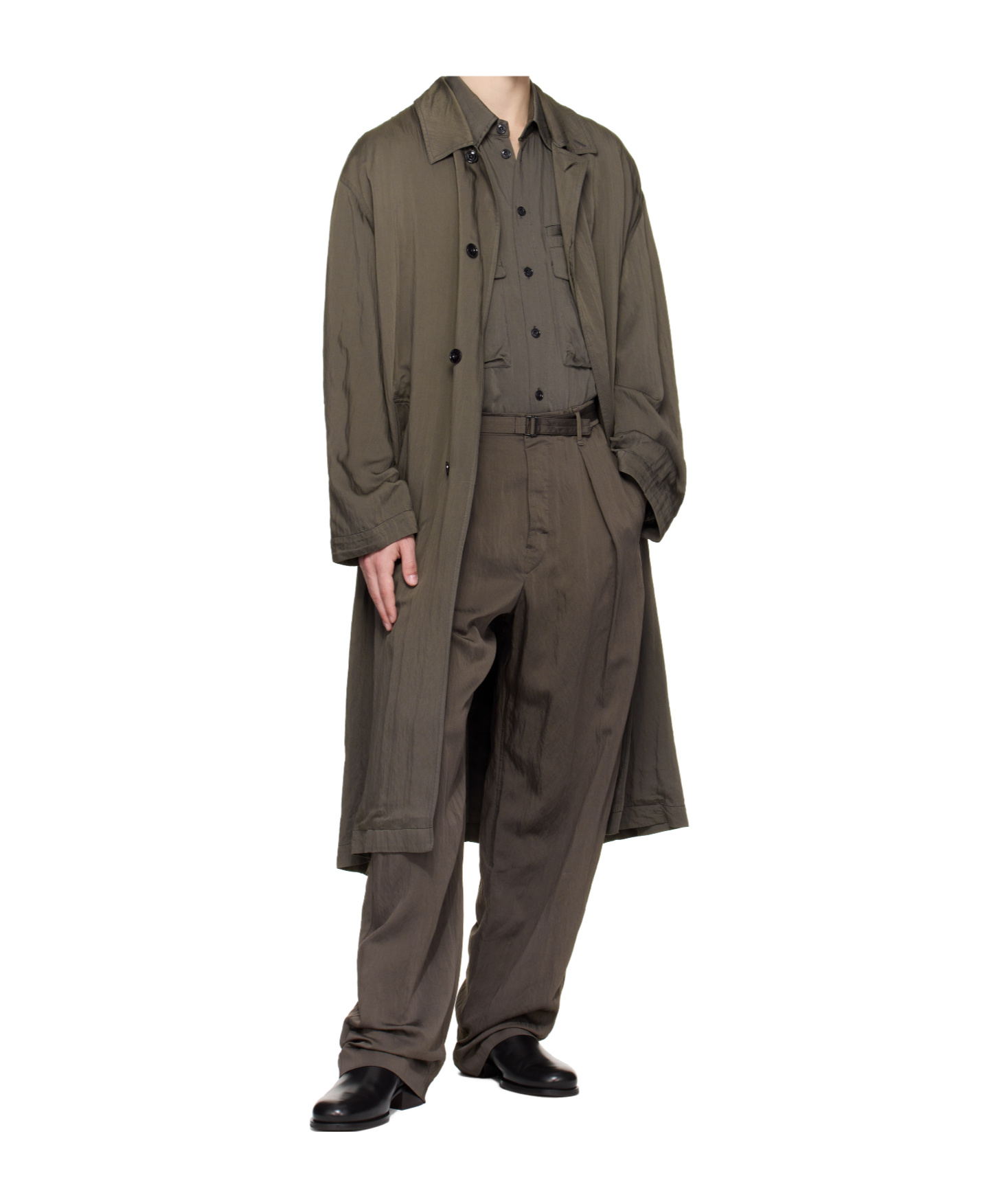 Lemaire Ultra Light Coat In Black