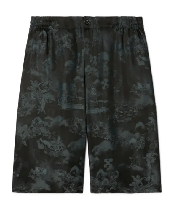 Off-white Jacquard Bowling Bermuda Shorts In Black