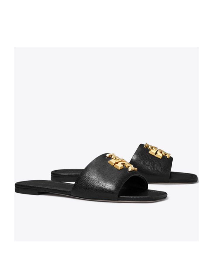 Tory Burch Square Toed Slippers In Black