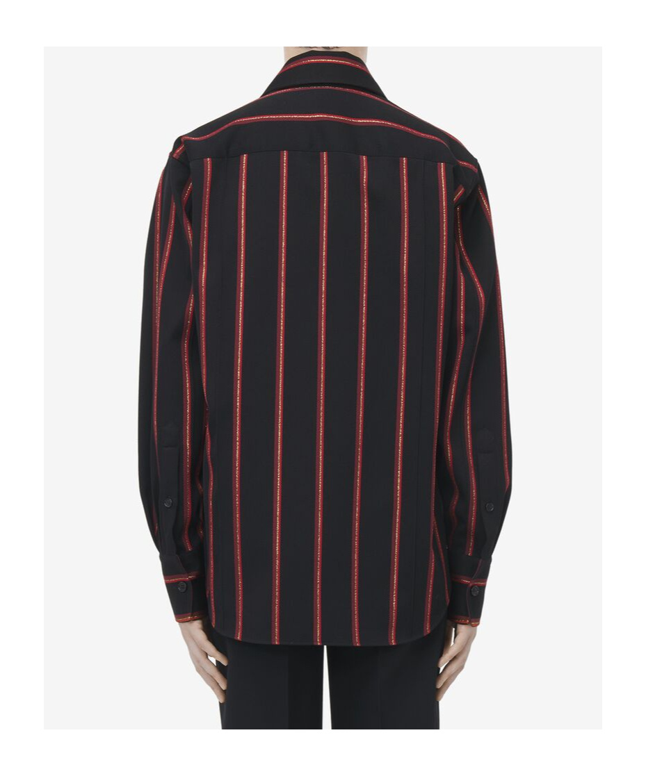 Alexander Mcqueen Striped Shirt In Black