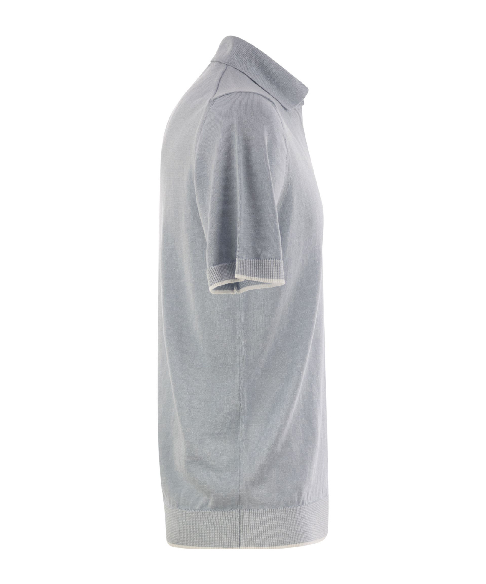 Peserico Polo Shirt In Linen And Cotton Yarn