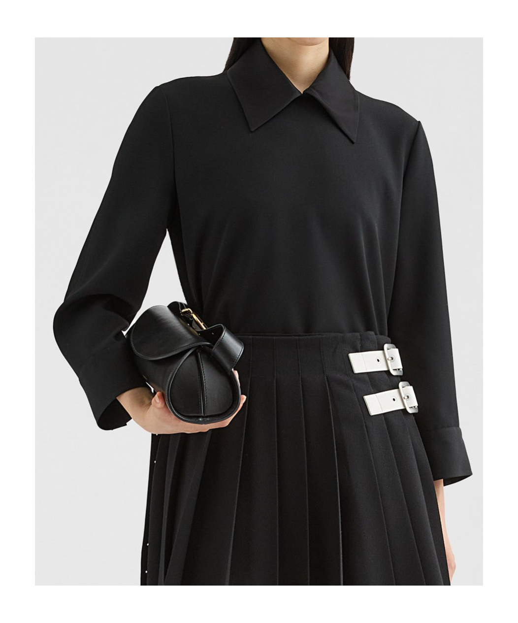 Jil Sander Wool Gabardine Shirt In Black