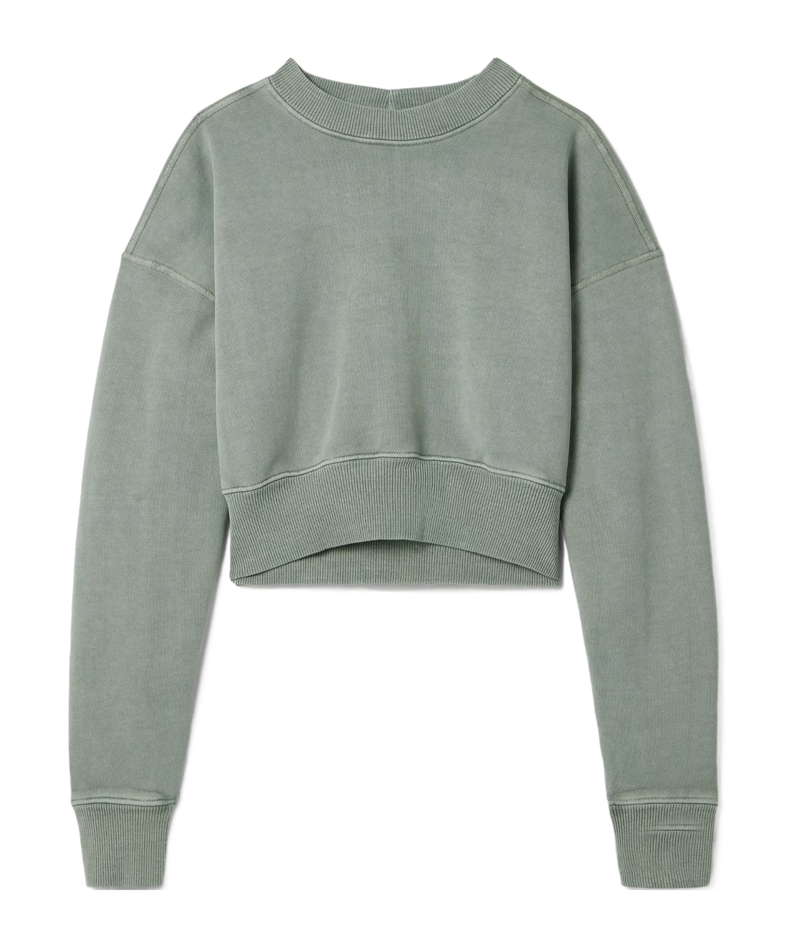 Slvrlake Cropped Cotton-jersey Sweatshirt In Green
