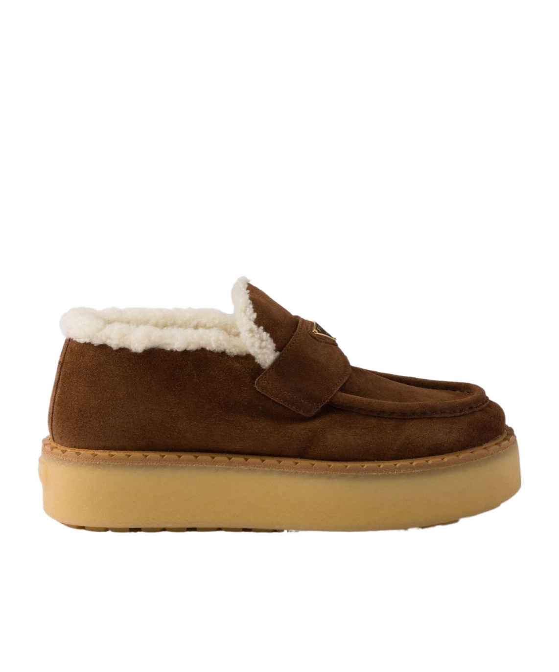 Prada Suede Loafers In Brown
