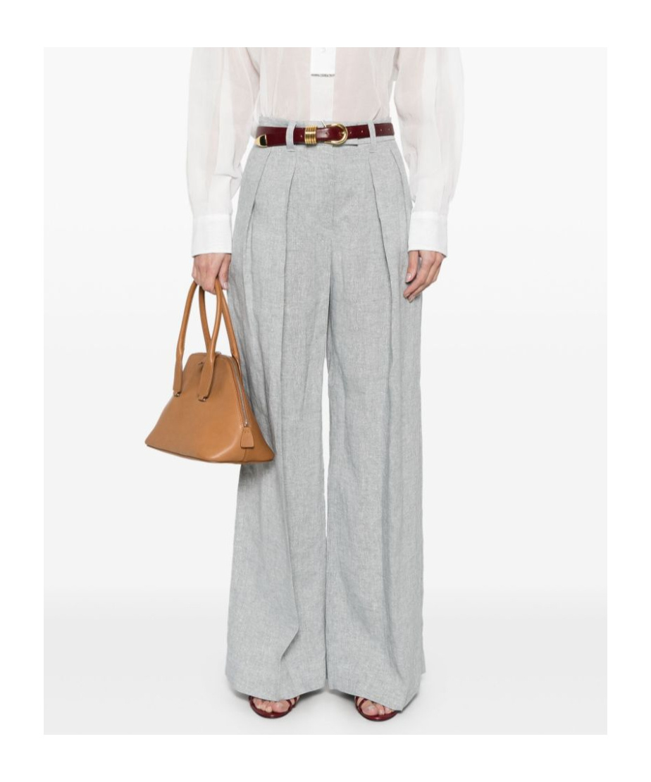 Brunello Cucinelli Linen Wide-leg Trousers In White