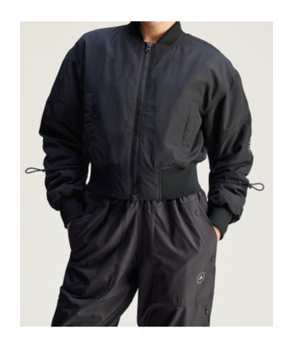Adidas By Stella Mccartney Knitted Pilot Short Jacket In Black
