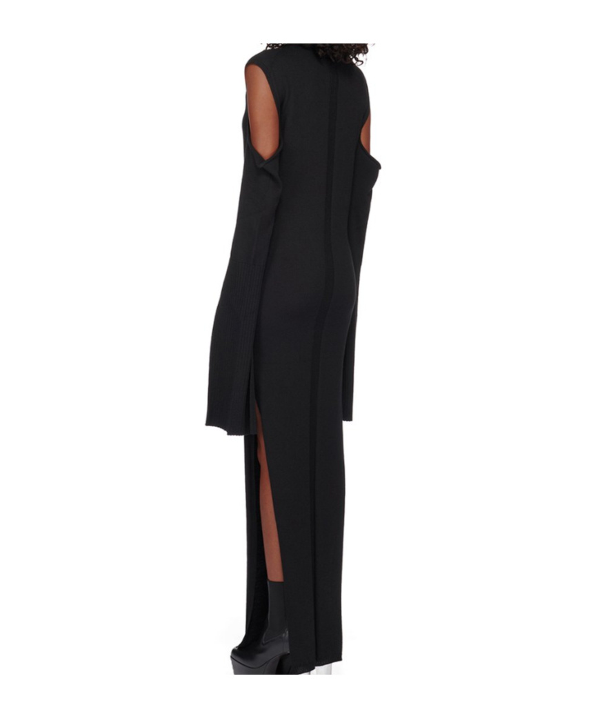 Rick Owens Cape-sleeve Cut-out Dress In Black