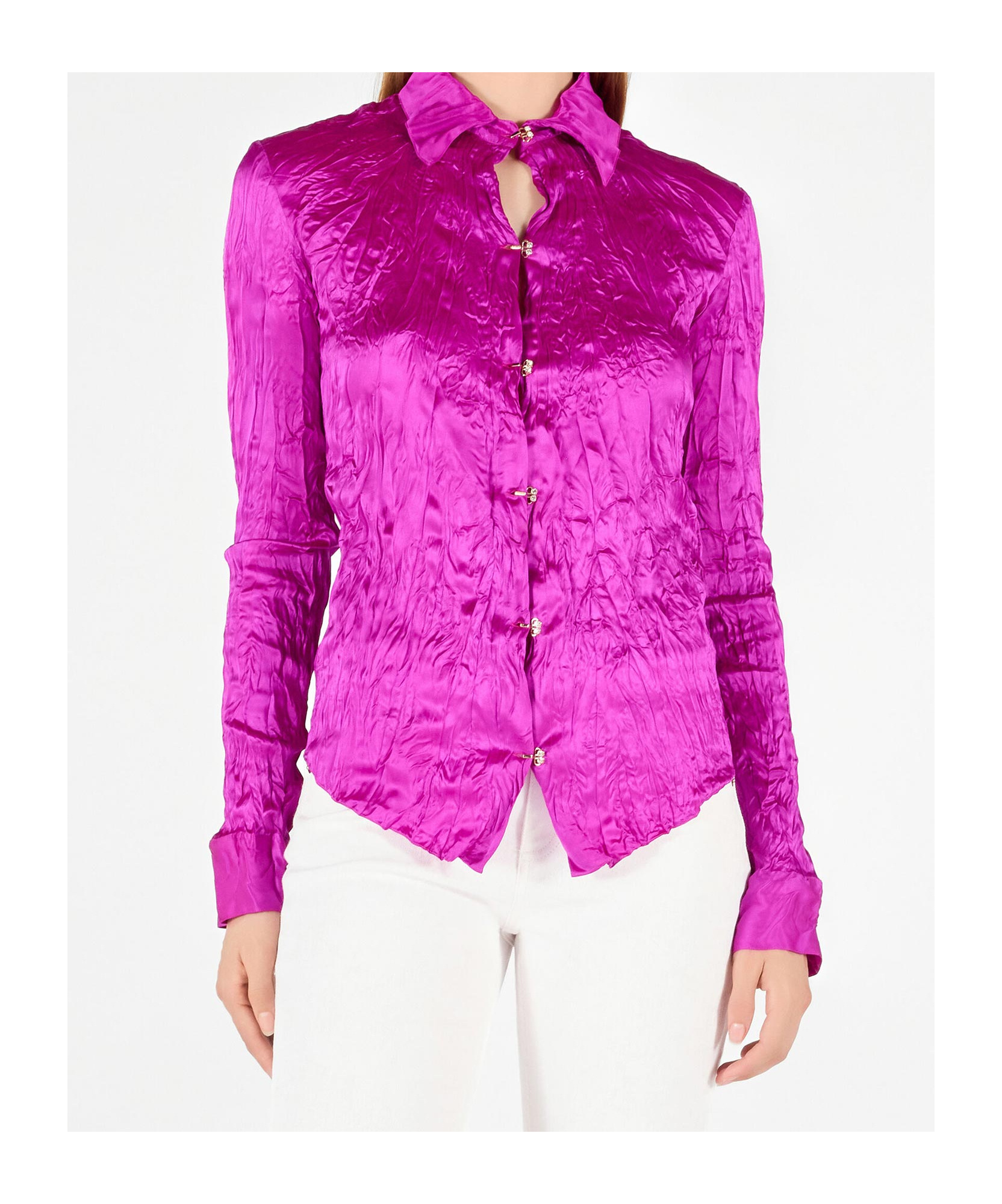 Roberto Cavalli Einfarbige Strukturhemd