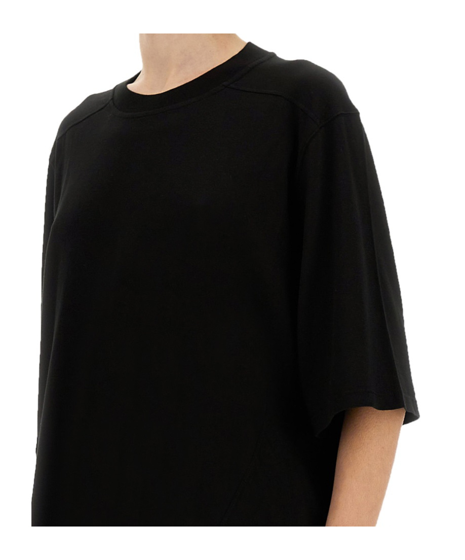 Rick Owens Drkshdw Open-necked Black Shirt In Black