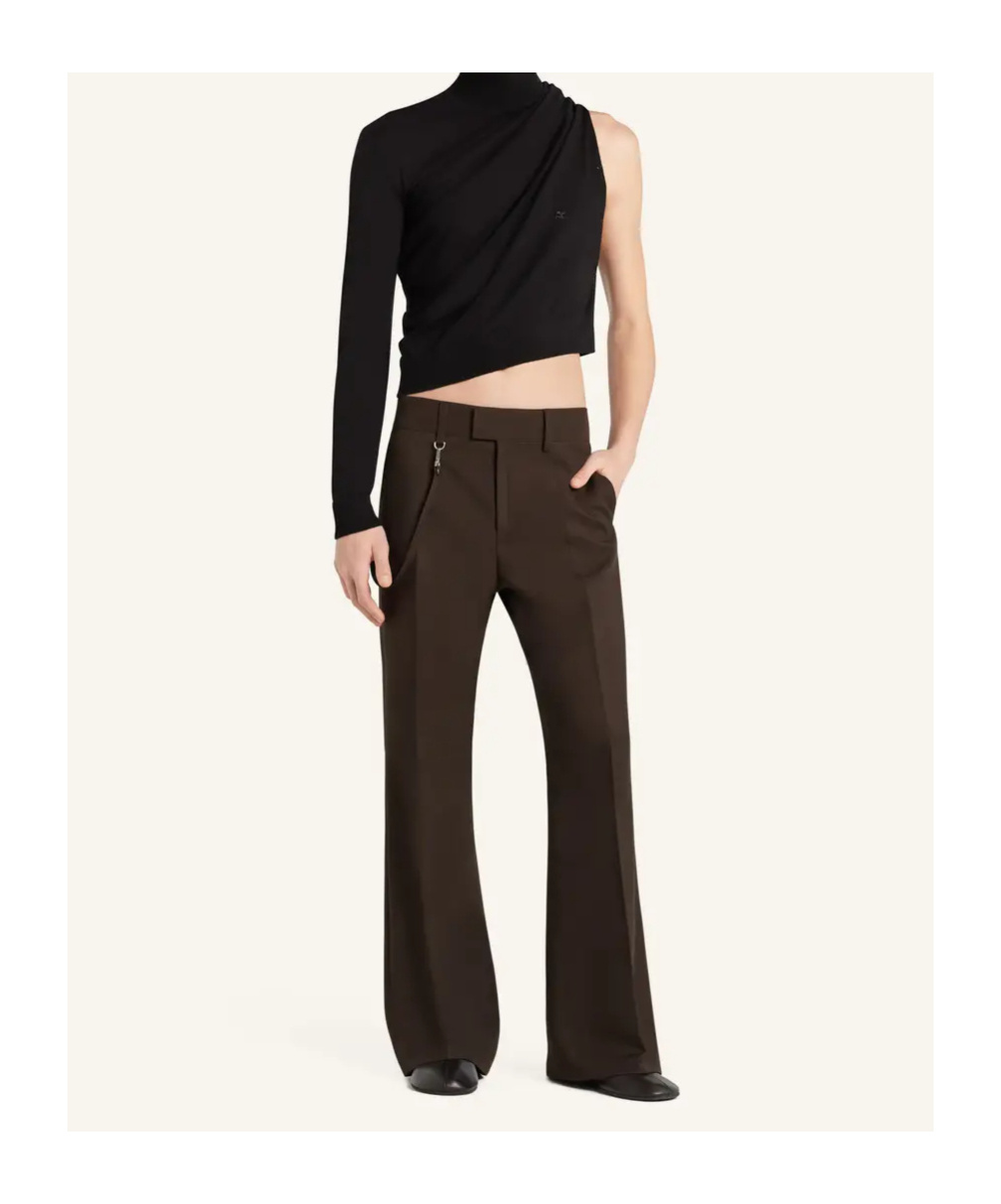 Courrèges Asymmetric Turtleneck Sweater In Black