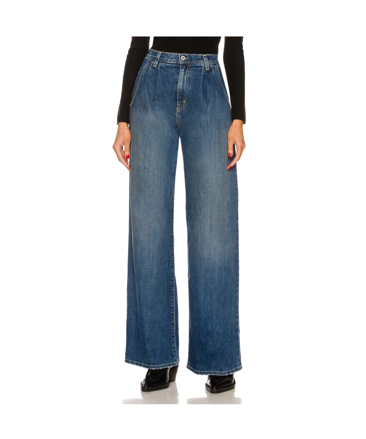 Nili Lotan High-waisted Wide-leg Jeans In Blue