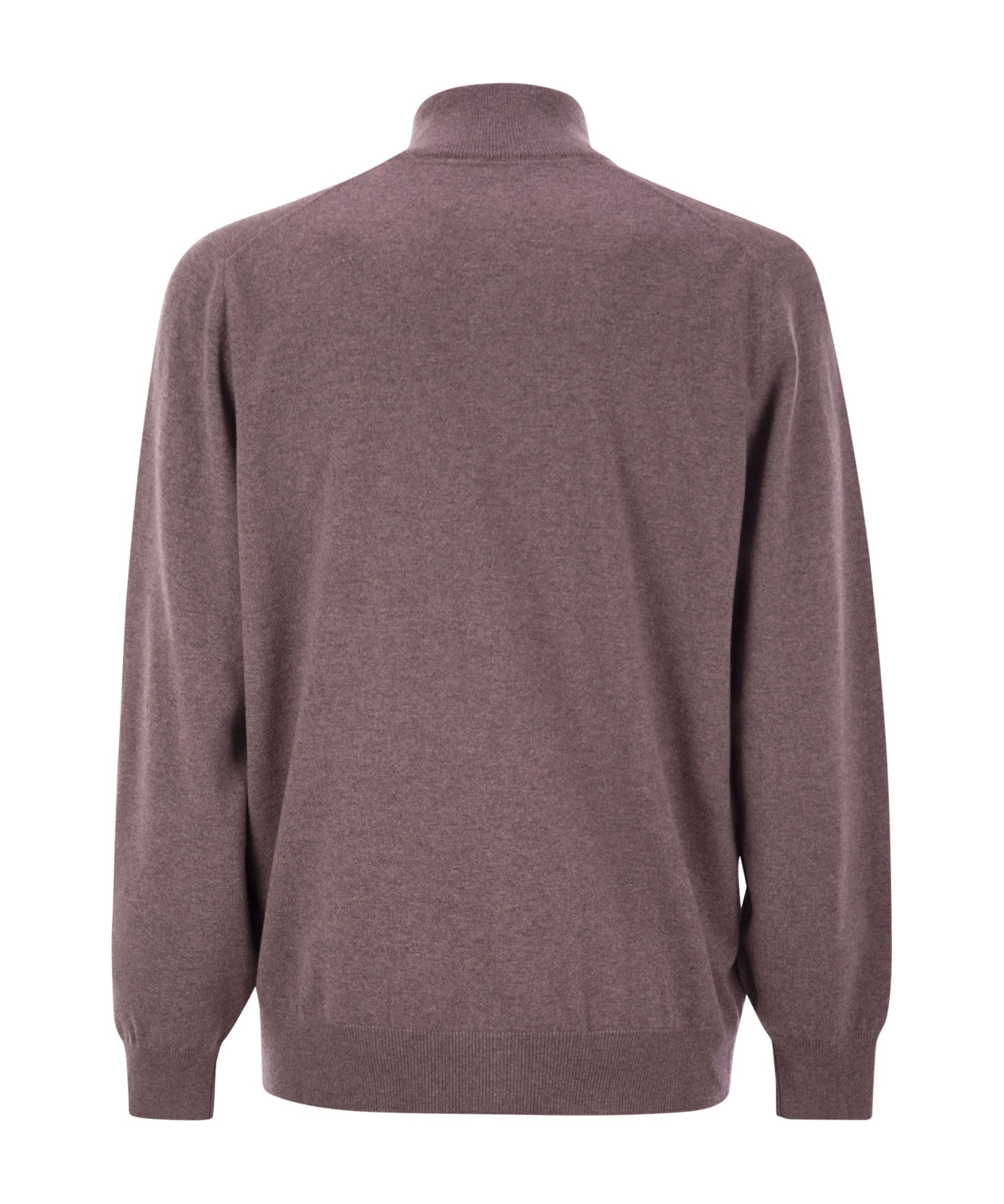 Brunello Cucinelli Men High-necked Cashmere Cardigan With Zip In Gray