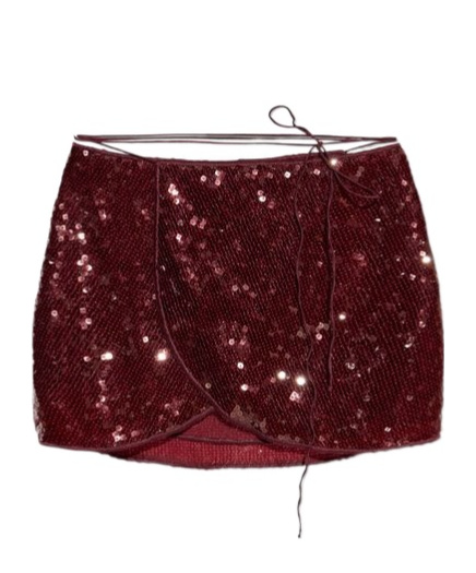 Oseree Oséree Sequin Embellished Mini Skirt In Red