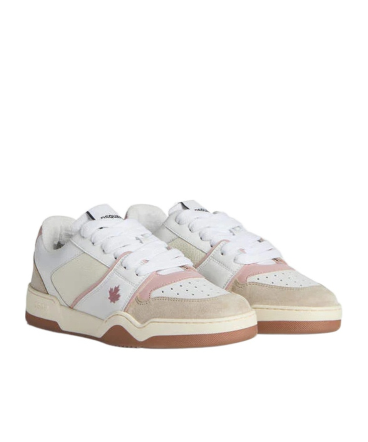Dsquared2 Spiker Panelled Lace-up Sneakers In White