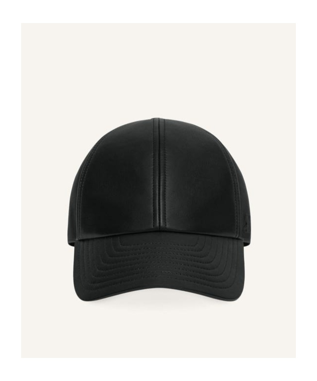 Courrèges Ac Leather Cap In Black